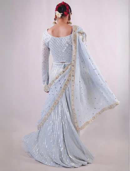 Ice Blue Elsa Lehenga