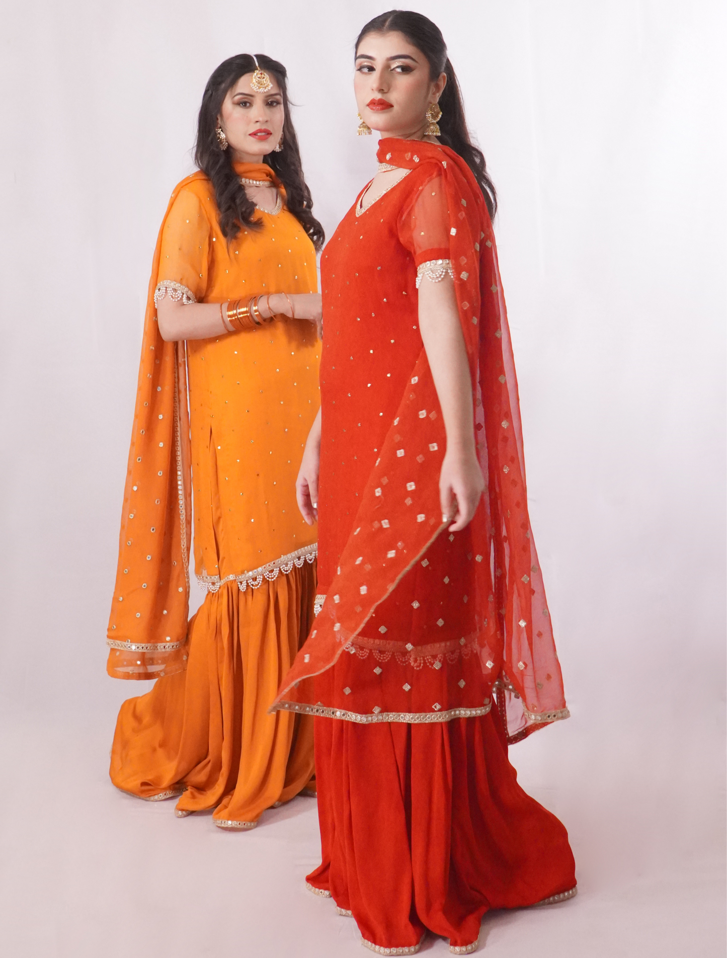 Orange Flame Fusion Gharara