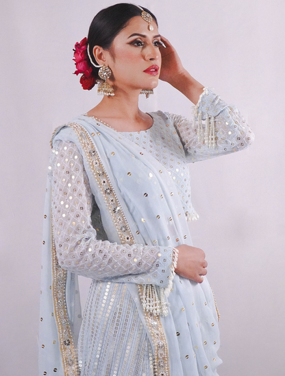 Ice Blue Elsa Lehenga