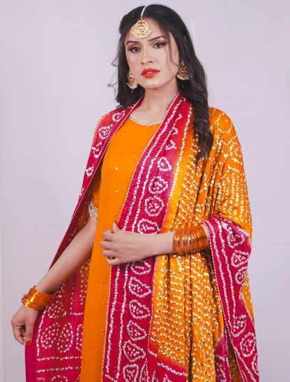 Orange Flame Fusion Gharara