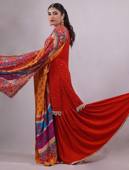 Red Flame Fusion Gharara