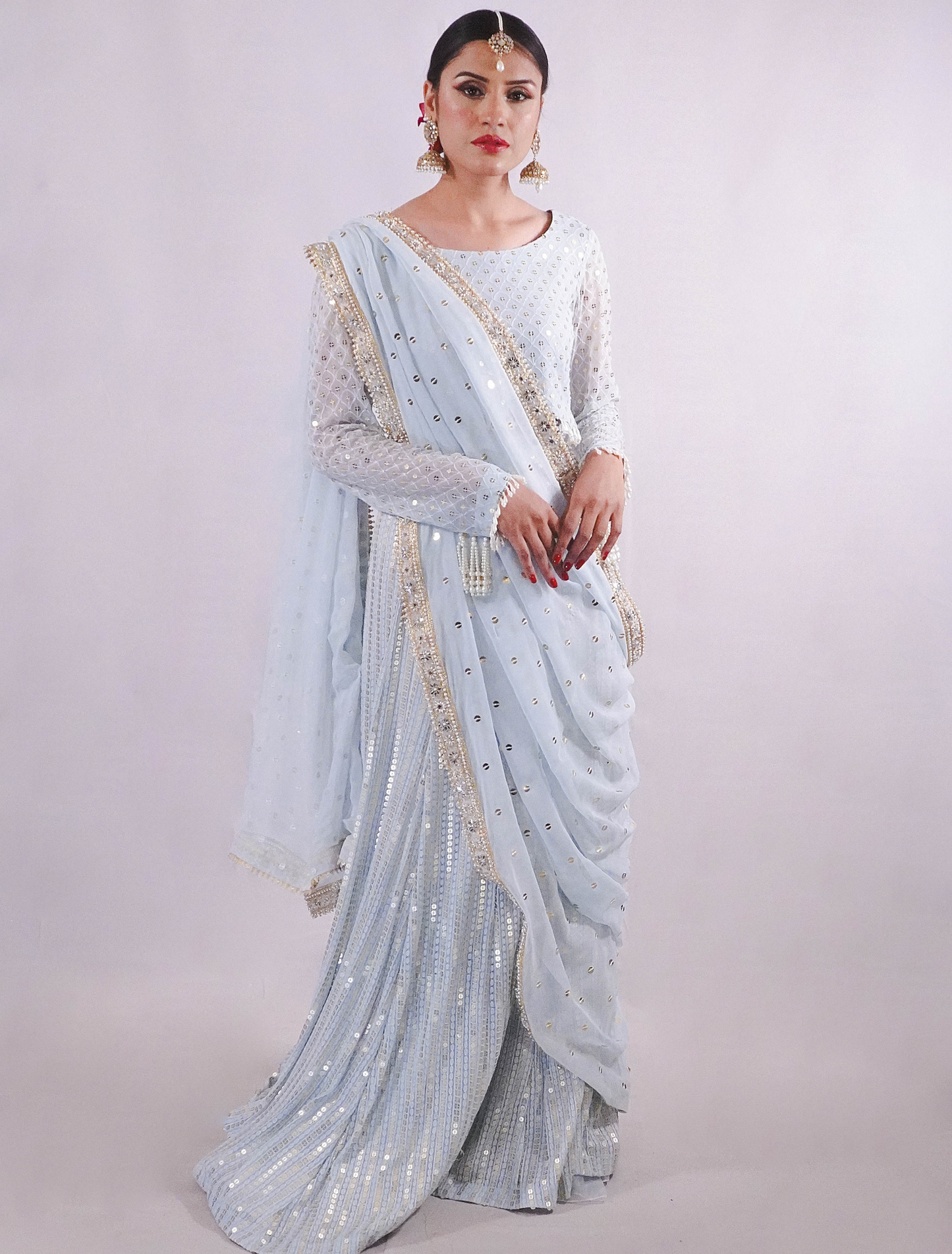 Ice Blue Elsa Lehenga