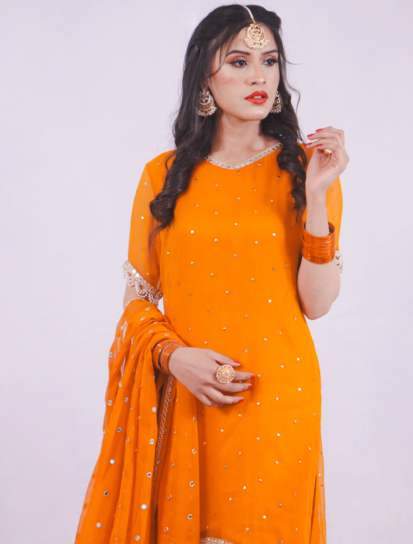 Orange Flame Fusion Gharara