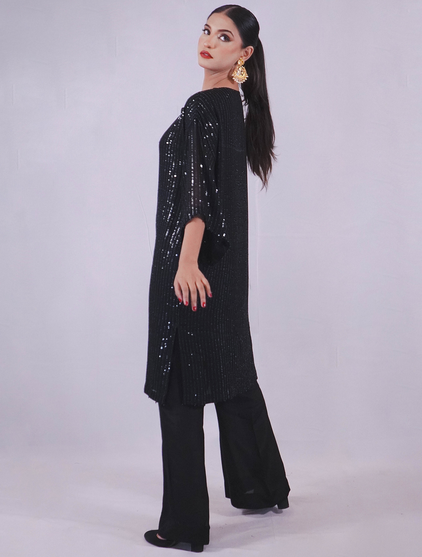 Black Starlit Sequins