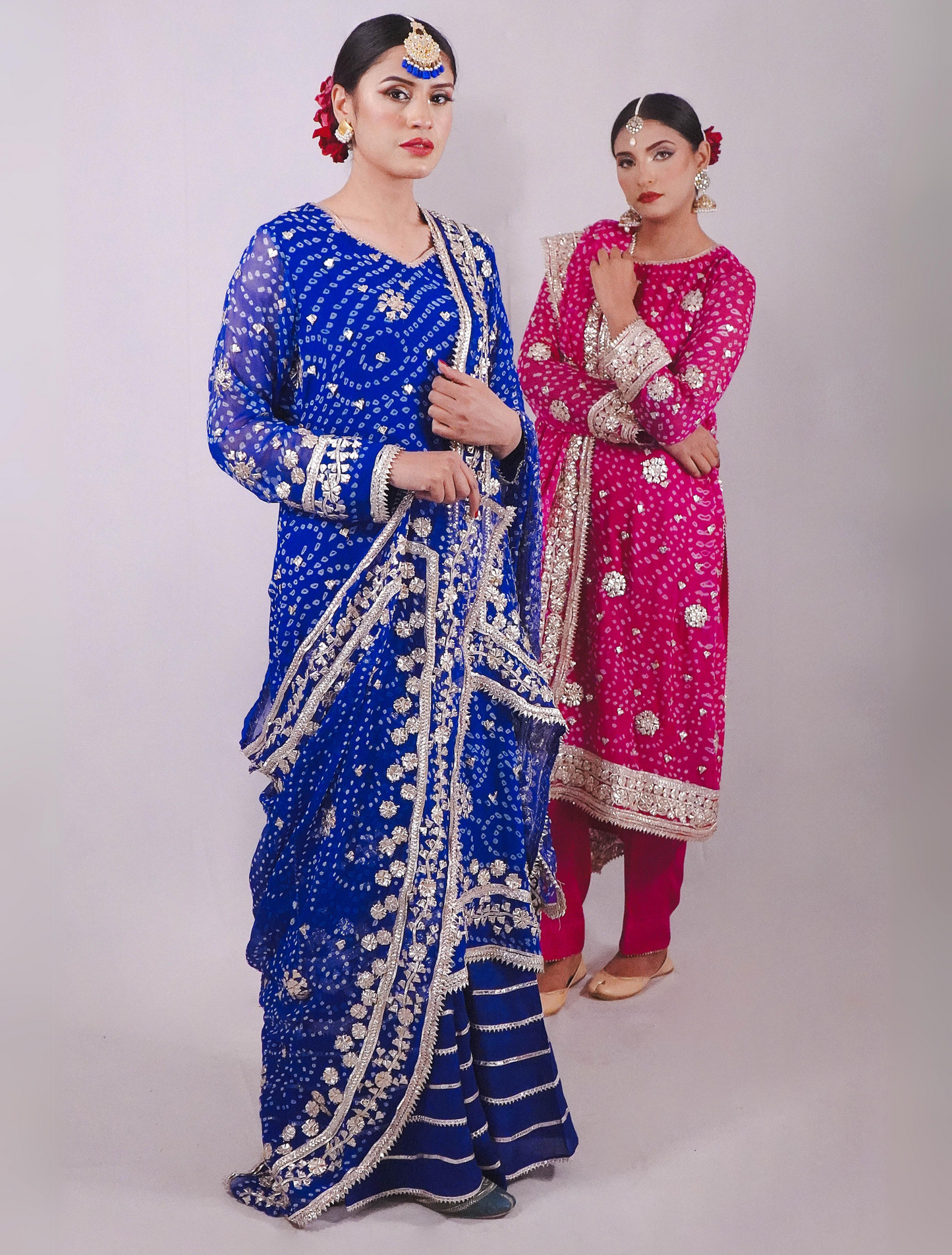 Royal Blue Chunri Gota Sharara