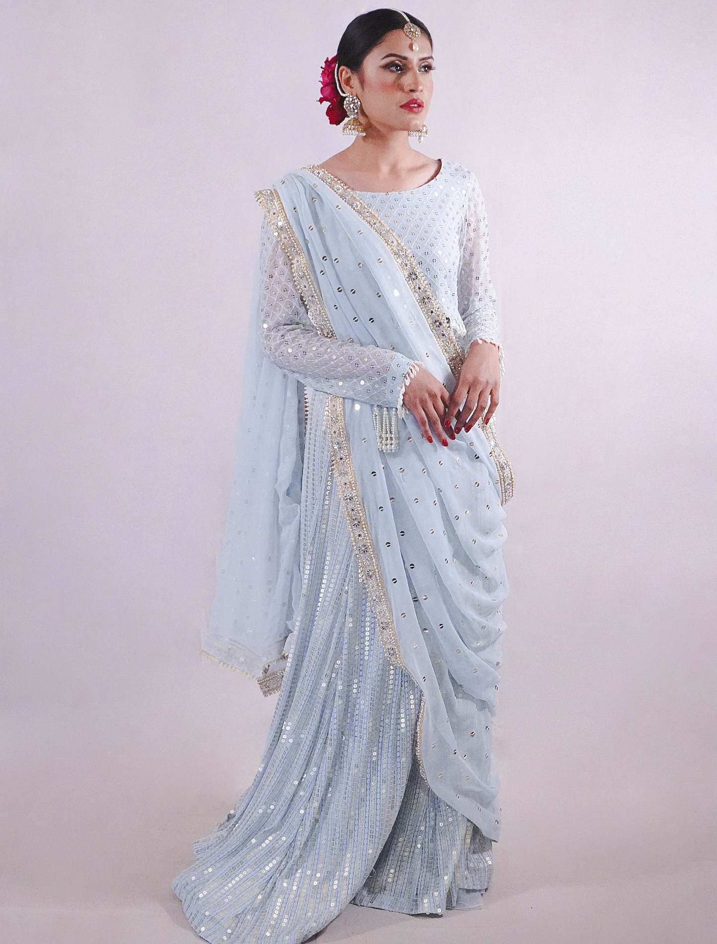 Ice Blue Elsa Lehenga