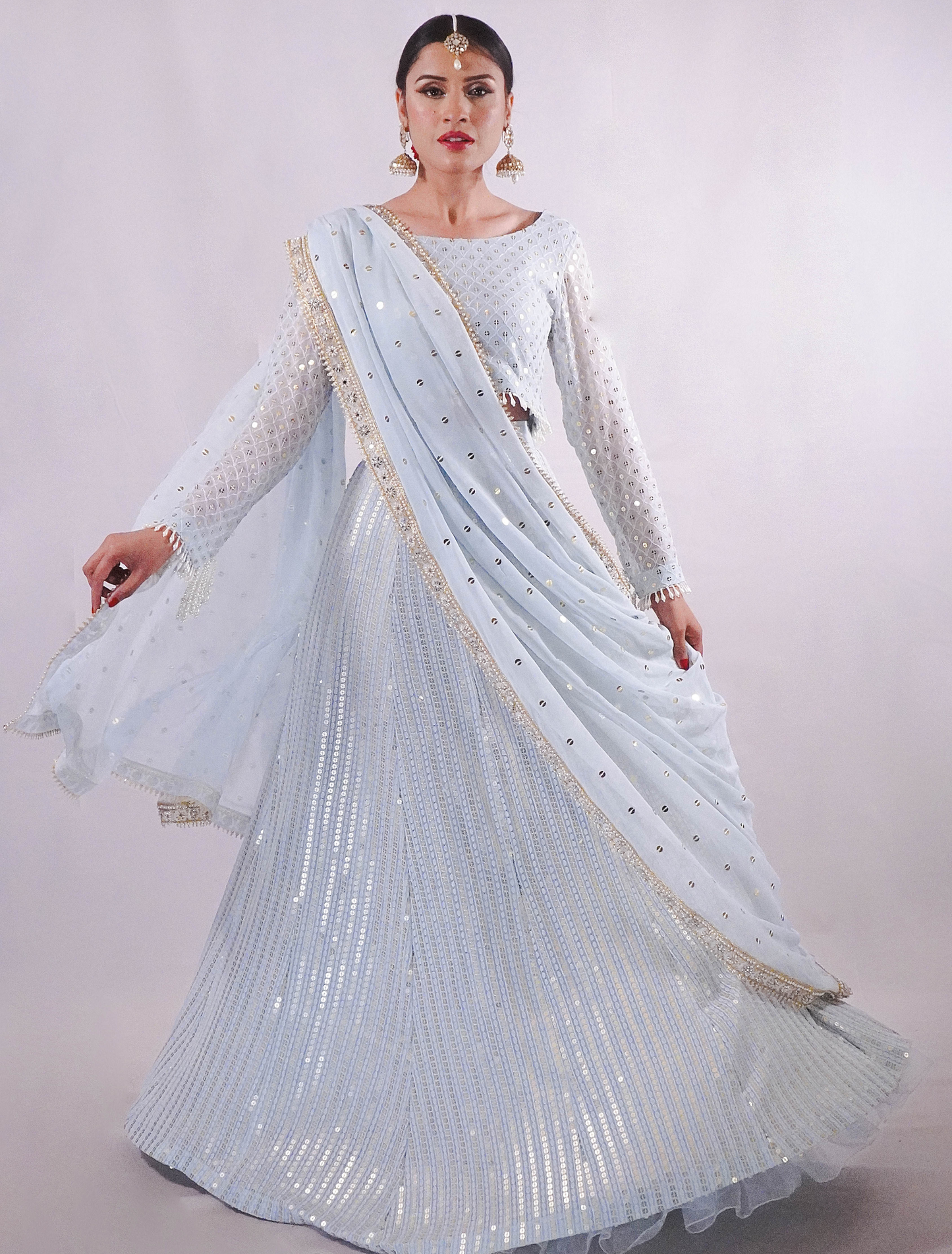 Ice Blue Elsa Lehenga