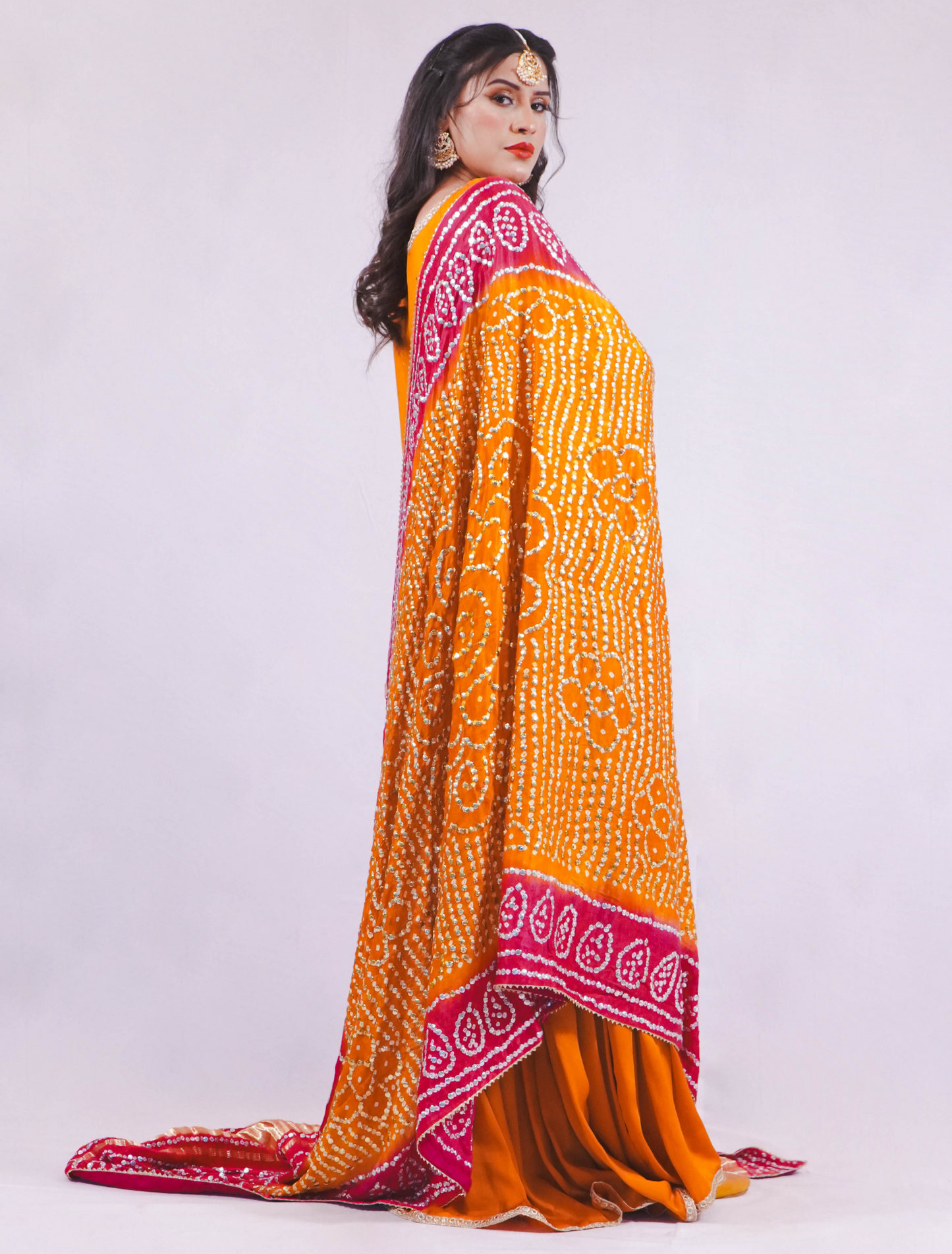 Orange Flame Fusion Gharara