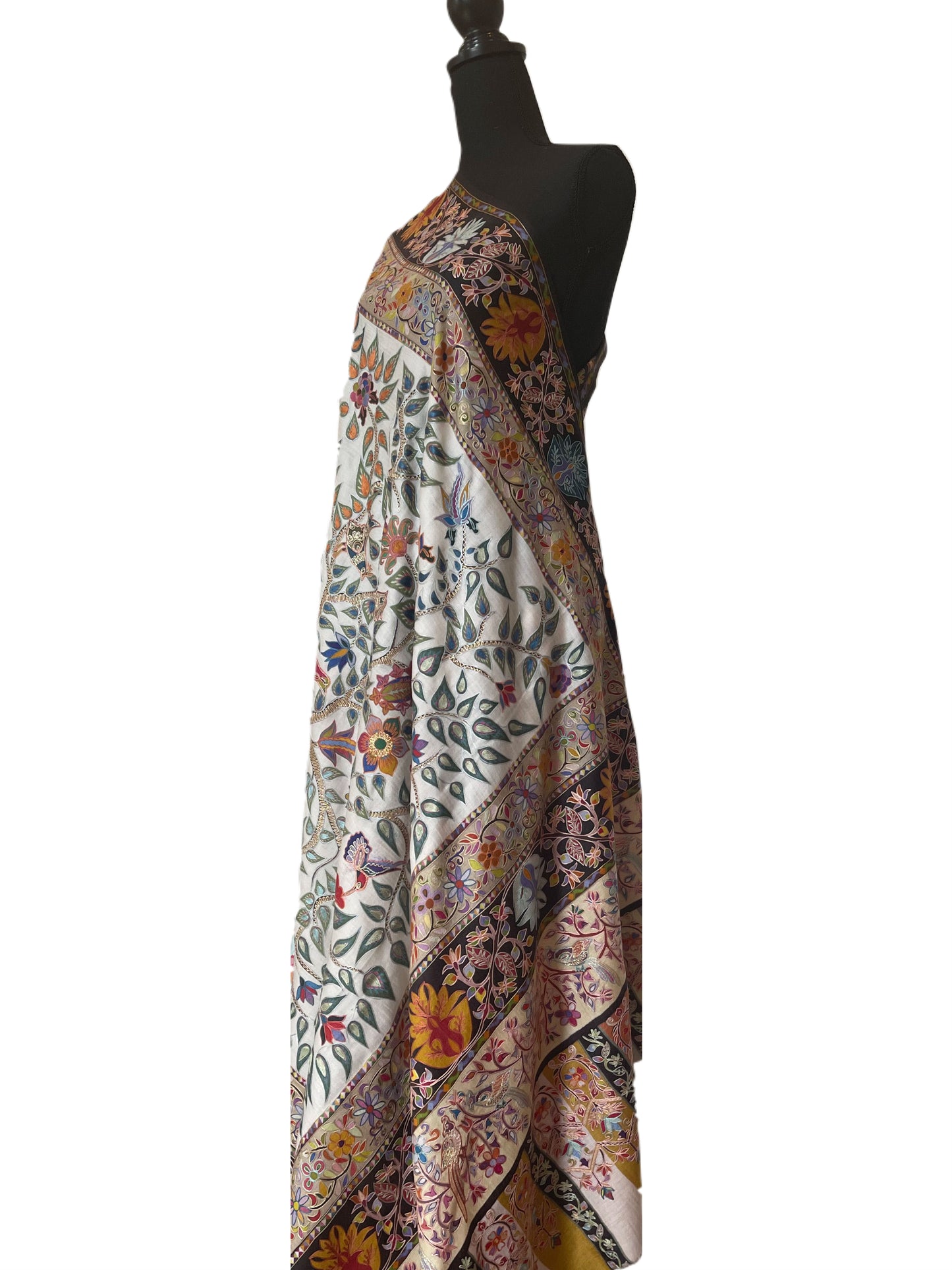 Limited Edition Shawl - Embroidered Shawl - Ivory